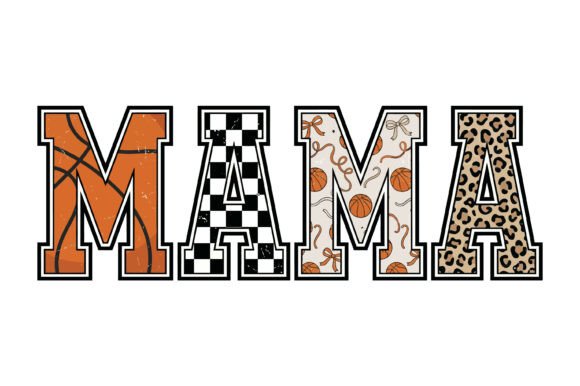 Basketball Mama Pattern Typography