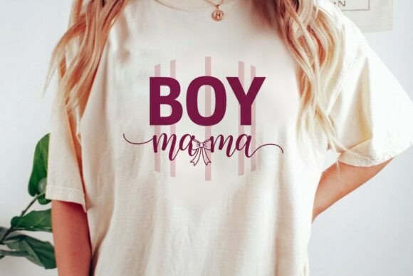 Striped Coquette Boy Mama SVG