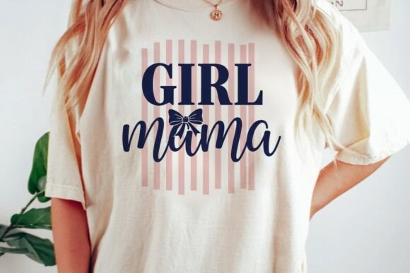 Striped Coquette Girl Mama SVG